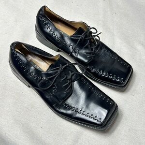 Zengara Men’s Size 11 Black Leather Dress Shoes A